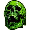 Green Vampire Skull