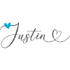 Justin Nom Prénom Calligraphie Coeur
