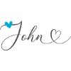 John Nom Prénom Calligraphie Coeur