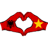 AlbaniaVietnam Flag Hands Heart Shape