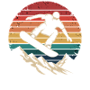Retro Snowboarding Mountain Sunset Snowboard