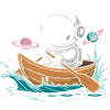 An Astronaut Boating Paddle Boat