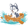 Un pédalo husky