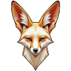 Fennec-Kopf in Farbe