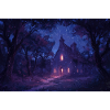 Poster Illustration church in the night