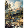 Mountain Landscape Illustration Poster