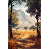 Savannah Landscape Illustration Poster