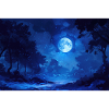 Night Landscape Illustration Poster