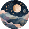 Moonlit Dreamscape Over Pastel Peaks