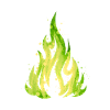 Verdant Flame Watercolor Fire