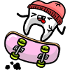 Dent Kawaii sur Skateboard