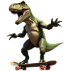 Funny T-Rex on Skateboard - Dinosaur