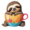 Faules Faultier mit Kaffeetasse - Sweet