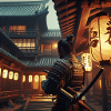 Samurai mit Schwert