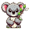 Koala with eucalyptus