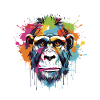 Monkey Animal Pop Art Head