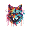 Wolf Animal Pop Art Head