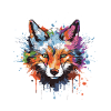 Fuchs Tier Pop Art Kopf