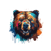 Bear Animal Pop Art Head