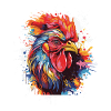 Rooster Animal Pop Art Head