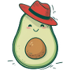 Happy avocado with hat