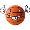Happy basketball showing thumbs up