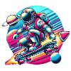 Skating through space - Astronaut