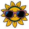 Cool Sunflower with Sunglasses - Cheerful