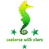 green seahorse with asterisk