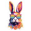 Bunter Hase Farbkleckse Farbspritzer