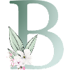 B Monogram, Floral, Personalizable