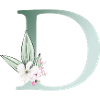 D Monogram, Floral, Customizable