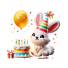 Bunny Kid Celebrating Birthday