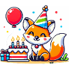 Fox Kid Celebrating Birthday