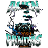 Alien trash pandas paintballing