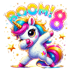 Unicorn Dab Birthday Shirt 8