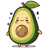 Kawaii Avocado Cartoon