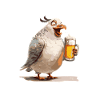 Pigeon Oiseau Bière Drôle