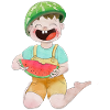 Happy child with watermelon