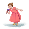 Fille avec robe et glace