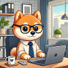 Shiba dad at work