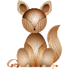Wood-look illustration – Cute fox