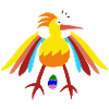 Rainbow Feathered Bird with Egg Illustration