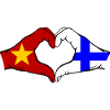 Vietnam Suomi Lippu Kädet Sydämen muoto