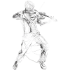 Violinist Line Art