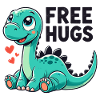 Apatosaurus Dino Baby Free Hugs Gift