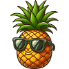 Pineapple with sunglasses