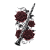 Clarinet with roses artwork