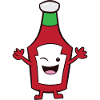 Ketchup - cheerful, winking ketchup bottle