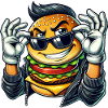 Cool burger with sunglasses